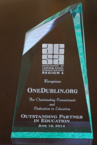 OneDublin-org ACSA Region 6 Outstanding Partner in Education Award 2014