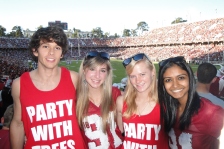 Ravali Reddy (right) and friends at the USC game
